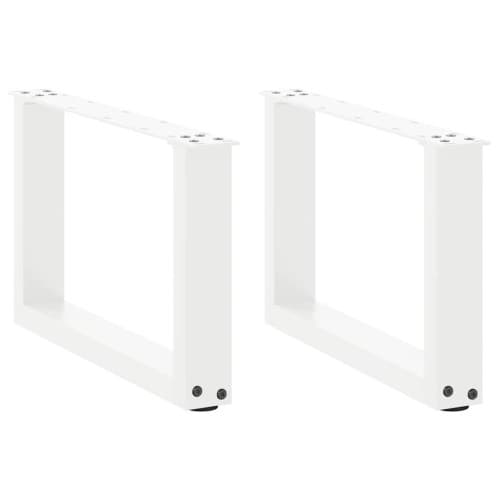 Soffbordsben U-formade 2 st vit 50x(30-31) cm stål