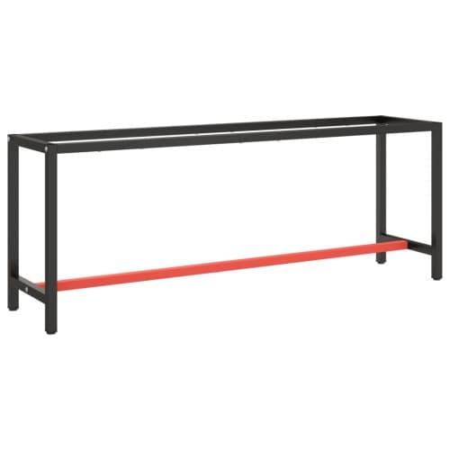 Ram för arbetsbänk svart och matt röd 210x50x79 cm metall