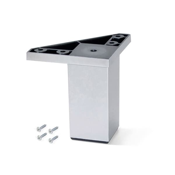 Emuca Set med 4 fot för Alumix 1 möbel, höjd 80 mm, Plast, Metallic grå