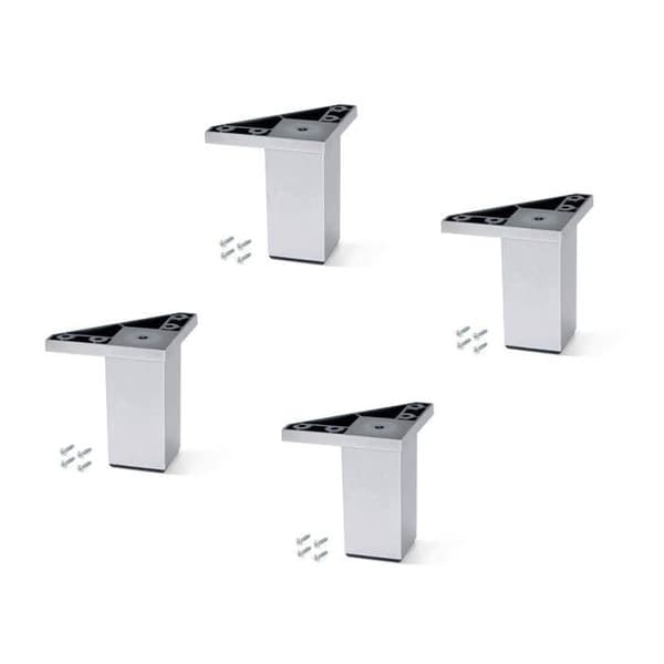 Emuca Set med 4 fot för Alumix 1 möbel, höjd 80 mm, Plast, Metallic grå