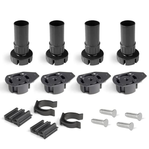Emuca Ställbar fot för möbel, justerbar 98 - 140 mm, Plast, Svart, 4 ut.