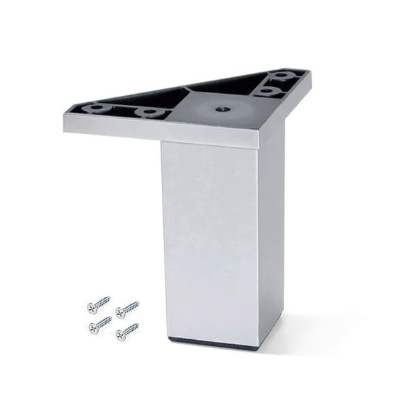 Möbelben - Emuca - Alumix 1 - Höjd 100mm - ABS-plast i metallgrå finish