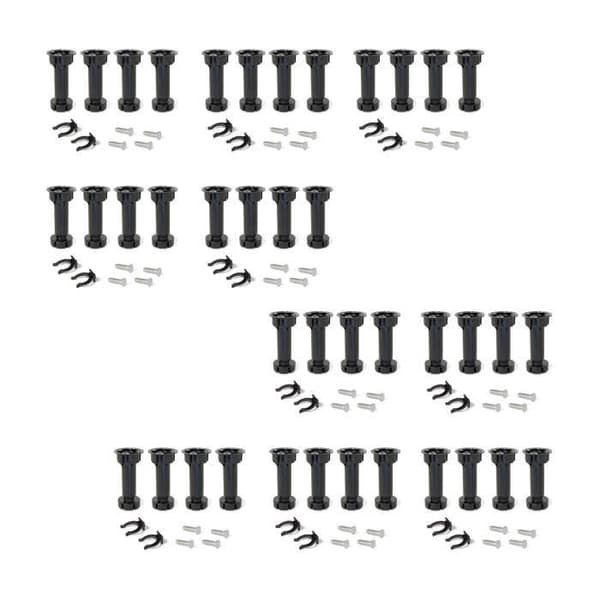 Emuca-paket med 10 benmöbler för utjämning av ben, med förmonterad bas, höjd 150 mm, justerbar 148-165 mm, plast,