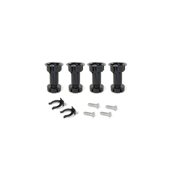 Kit med 4 justerbara benfötter H 120 mm i svart plast - 3999017 - Emuca