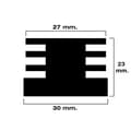 Miniatyrbild 3 av 3: Maurer möbelben - 5330706 - Förpackning med 4 fyrkantiga invändiga gavlar (30 x 30 mm) svart färg
