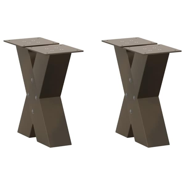 Soffbordsben X-formade 2 st naturstål 40x(30-31) cm stål