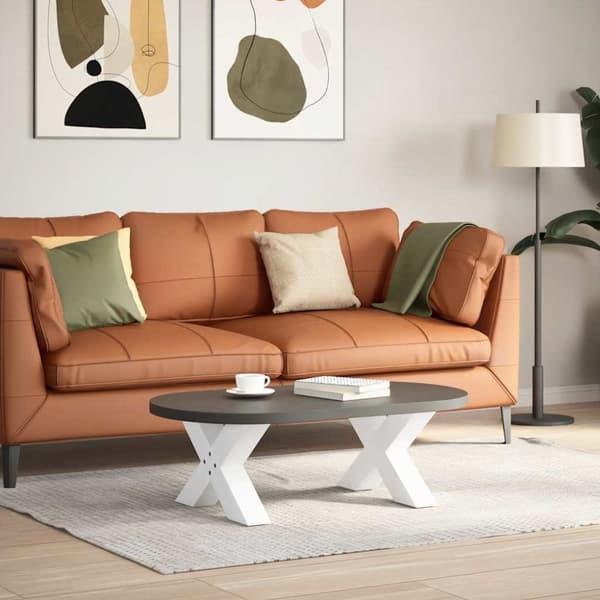 Soffbordsben X-formade 2 st vit 50x(30-31) cm stål
