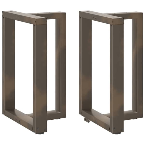 Matbordsben T-formad 2 st naturstål 60x35x(72-73) cm stål