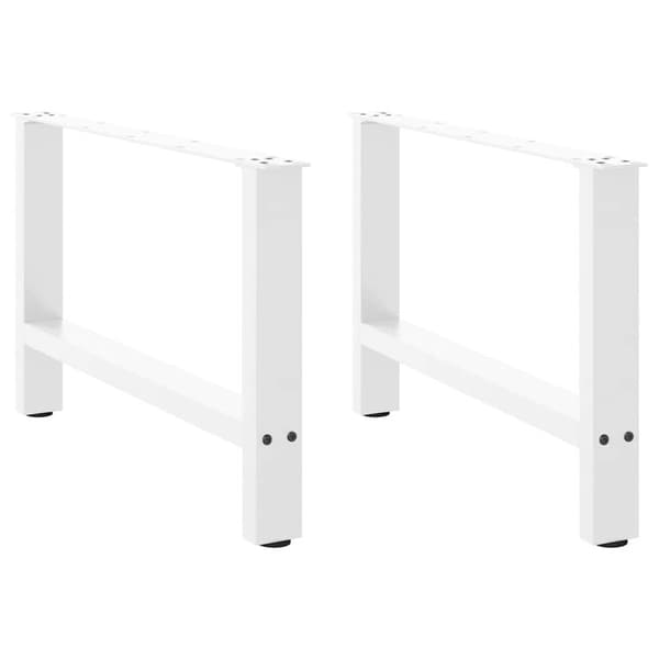 Soffbordsben vit 2 st 70x(42-43) cm stål