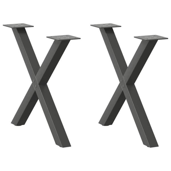 Soffbordsben X-formade 2 st antracit 60x(42-43) cm stål