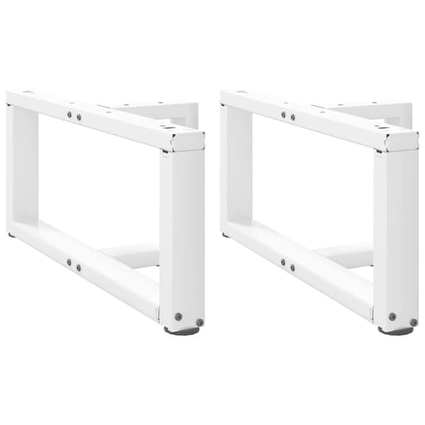 Soffbordsben T-formade 2 st vit 70x25x(30-31) cm stål