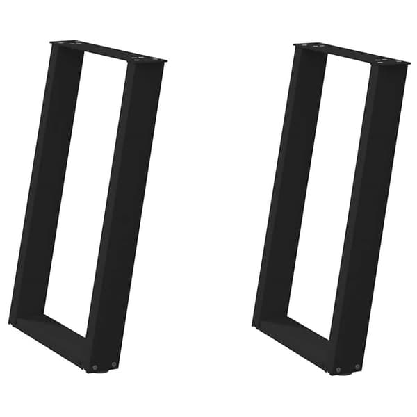 Matbordsben U-formad 2 st svart 60x(72-73) cm stål