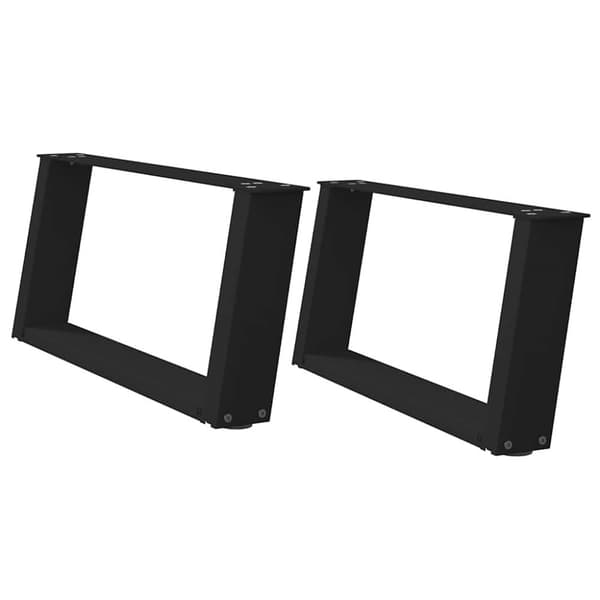 Soffbordsben U-formade 2 st svart 60x(30-31) cm stål