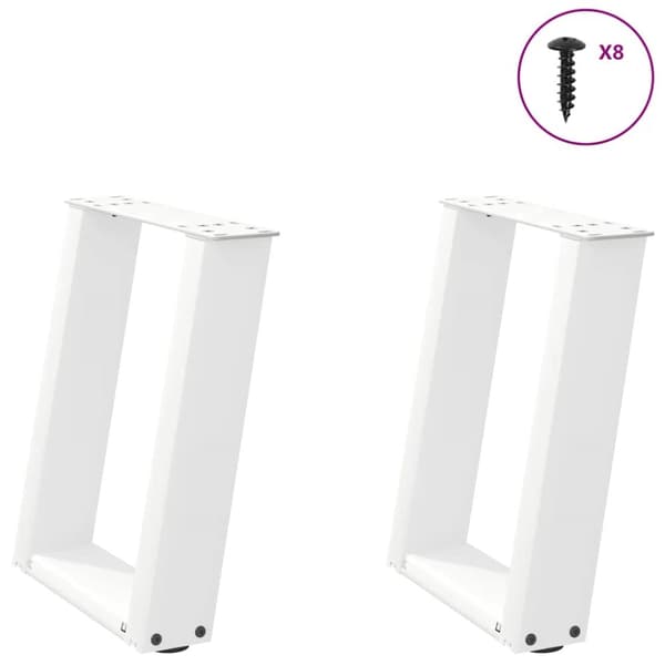 Soffbordsben U-formade 2 st vit 28x(42-43) cm stål