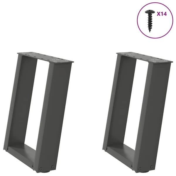 Soffbordsben U-formade 2 st antracit 38x(42-43) cm stål