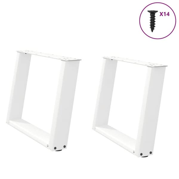 Soffbordsben U-formade 2 st vit 60x(42-43) cm stål
