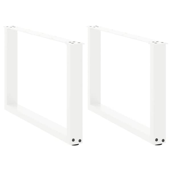 Soffbordsben U-formade 2 st vit 70x(42-43) cm stål