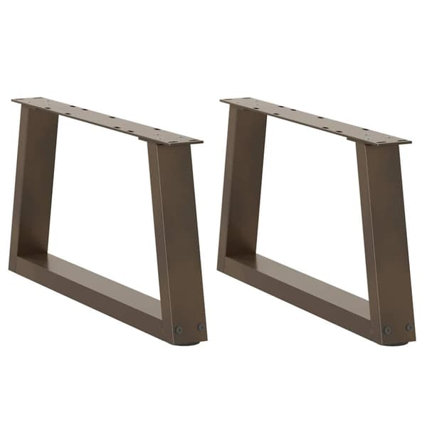 Matbordsben V-formade 2 st naturstål 60x(30-31,3) cm stål