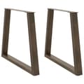 Miniatyrbild 1 av 2: Matbordsben V-formade 2 st naturstål 80x(72-73,3) cm stål