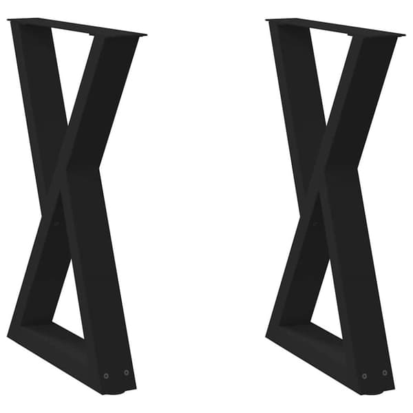 Matbordsben 2 st svart 60x(72-73,3) cm stål