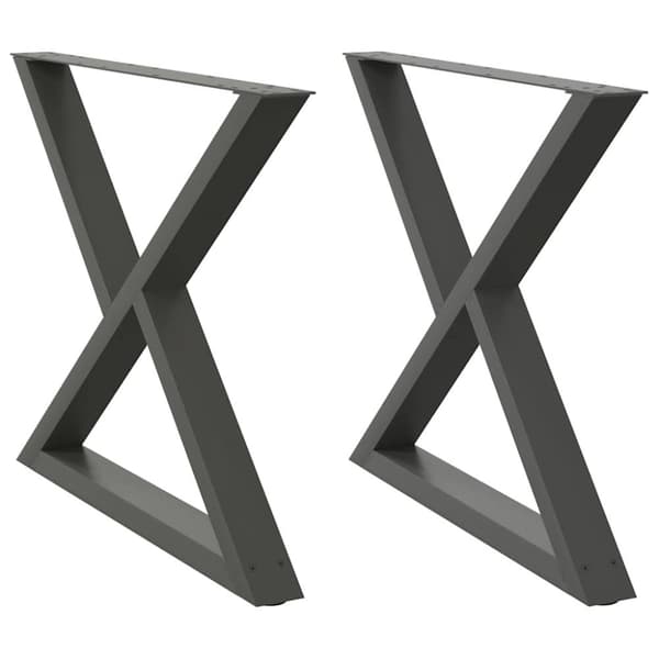 Matbordsben 2 st antracit 90x(72-73,3) cm stål