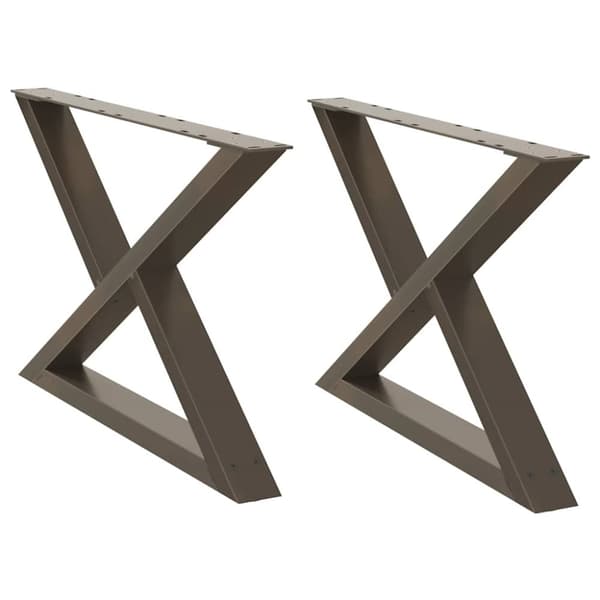 Soffbordsben 2 st naturligt stål 70x(42-43,3) cm stål