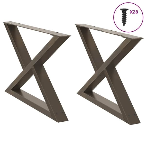 Soffbordsben 2 st naturligt stål 70x(42-43,3) cm stål