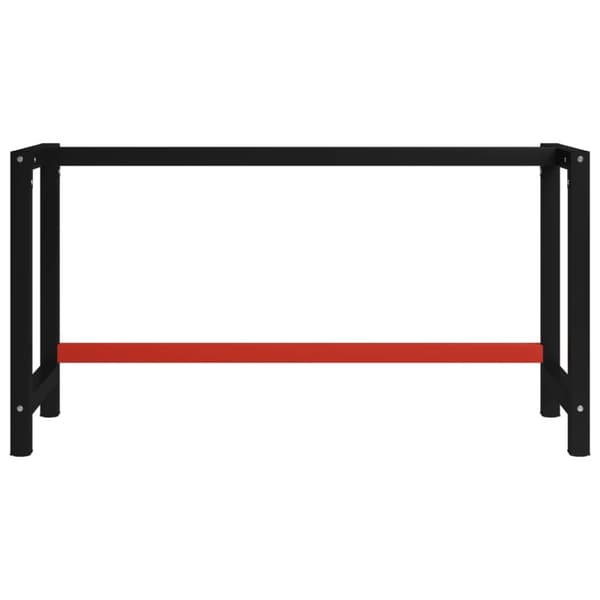 Ram till arbetsbänk metall 150x57x79 cm svart och röd