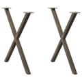 Miniatyrbild 1 av 2: Matbordsben X-formad 2 st naturstål 70x(72-73) cm stål