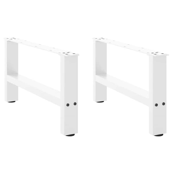 Soffbordsben vit 2 st 60x(30-31) cm stål