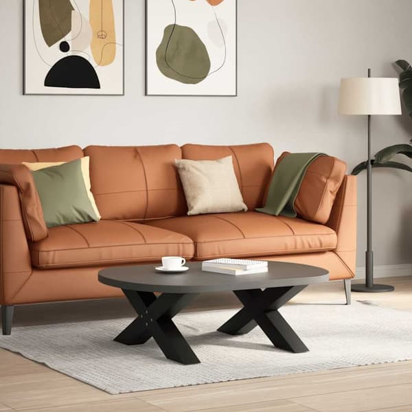 Soffbordsben X-formade 2 st svart 70x(30-31) cm stål