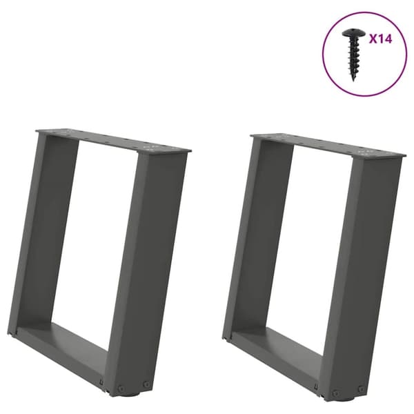 Soffbordsben U-formade 2 st antracit 50x(42-43) cm stål