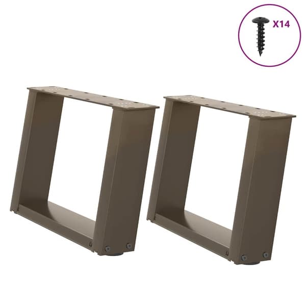 Soffbordsben U-formade 2 st naturstål 50x(30-31) cm stål