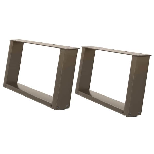 Soffbordsben U-formade 2 st naturstål 60x(30-31) cm stål
