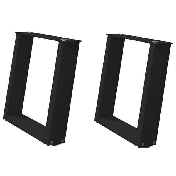Soffbordsben U-formade 2 st svart 50x(42-43) cm stål