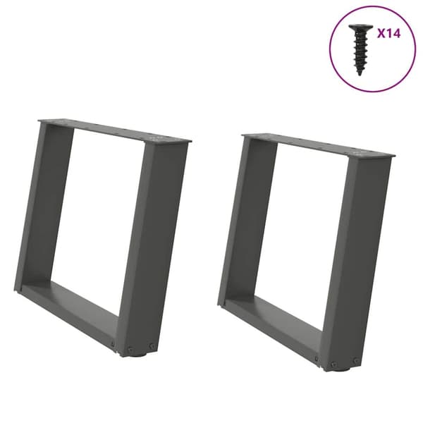 Soffbordsben U-formade 2 st antracit 60x(42-43) cm stål