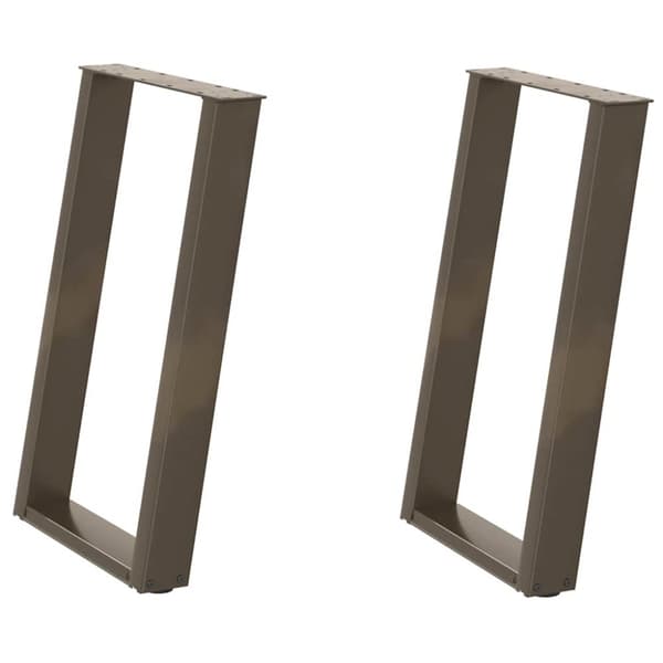 Matbordsben U-formad 2 st naturstål 50x(72-73) cm stål
