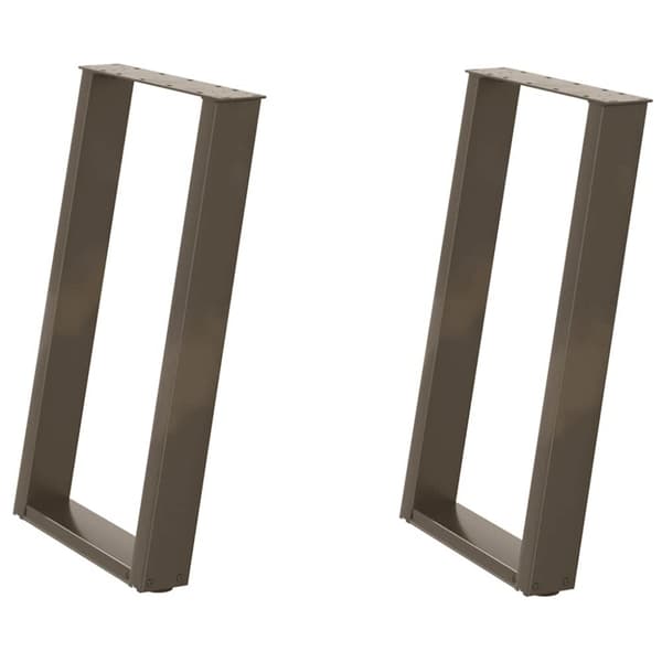 Matbordsben U-formad 2 st naturstål 60x(72-73) cm stål