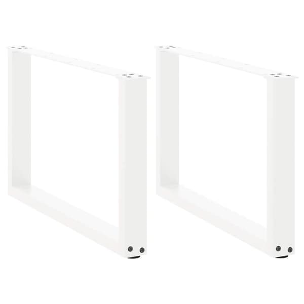 Soffbordsben U-formade 2 st vit 60x(42-43) cm stål