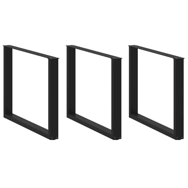Matbordsben U-formad 2 st svart 100x(72-73) cm stål