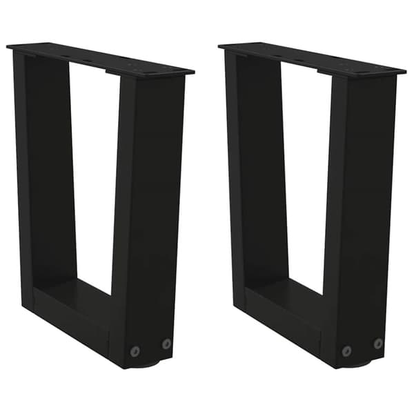 Matbordsben V-formade 2 st svart 30x(30-31,3) cm stål