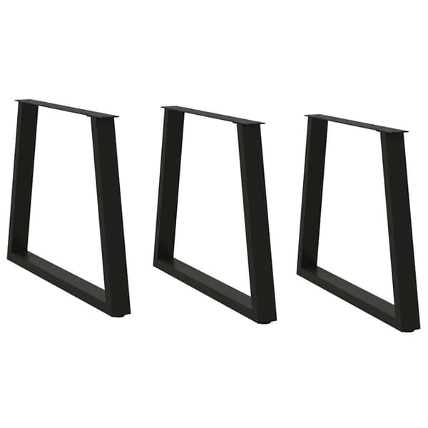 Matbordsben V-formade 3 st svart 70x(72-73,3) cm stål