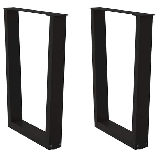 Matbordsben V-formade 2 st svart 60x(72-73,3) cm stål