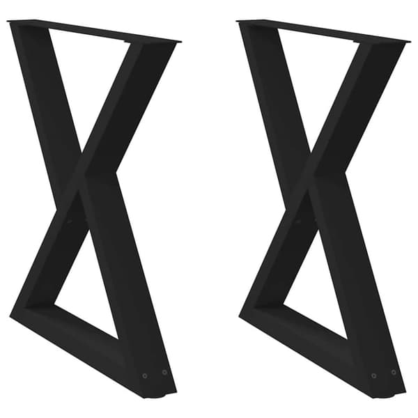 Matbordsben 2 st svart 70x(72-73,3) cm stål
