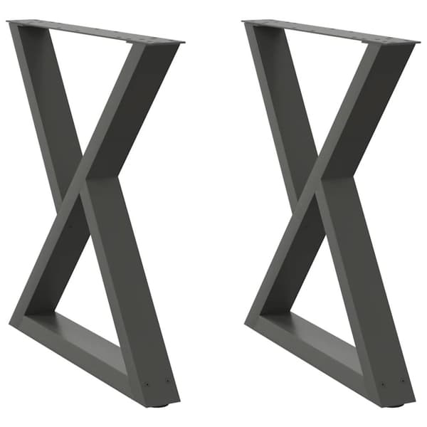 Matbordsben 2 st antracit 80x(72-73,3) cm stål