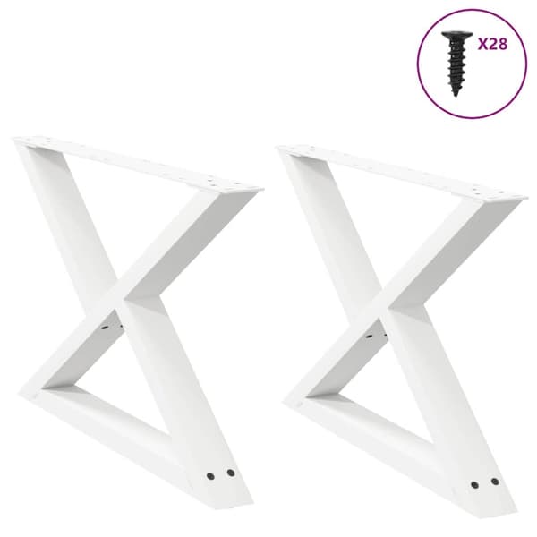 Soffbordsben 2 st vit 70x(42-43,3) cm stål