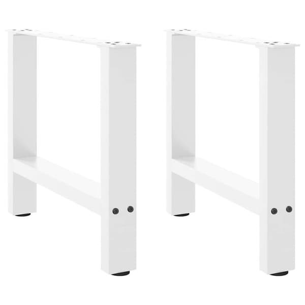 Soffbordsben vit 2 st 50x(42-43) cm stål