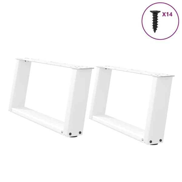 Soffbordsben U-formade 2 st vit 60x(30-31) cm stål