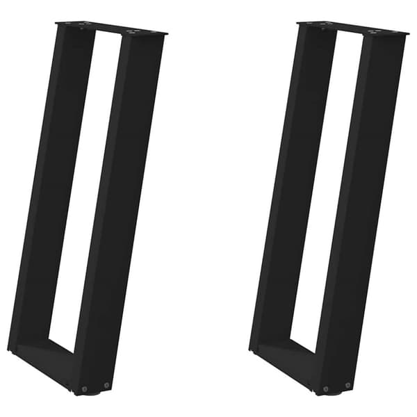 Konsolbordsben U-formad 2 st svart 38x(72-73) cm stål