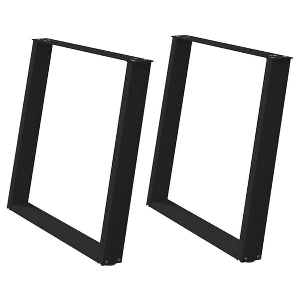 Matbordsben U-formad 2 st svart 100x(72-73) cm stål